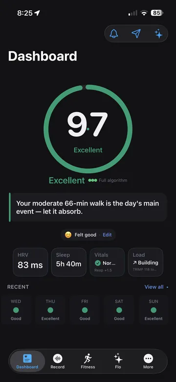 Emuqu recovery dashboard screen