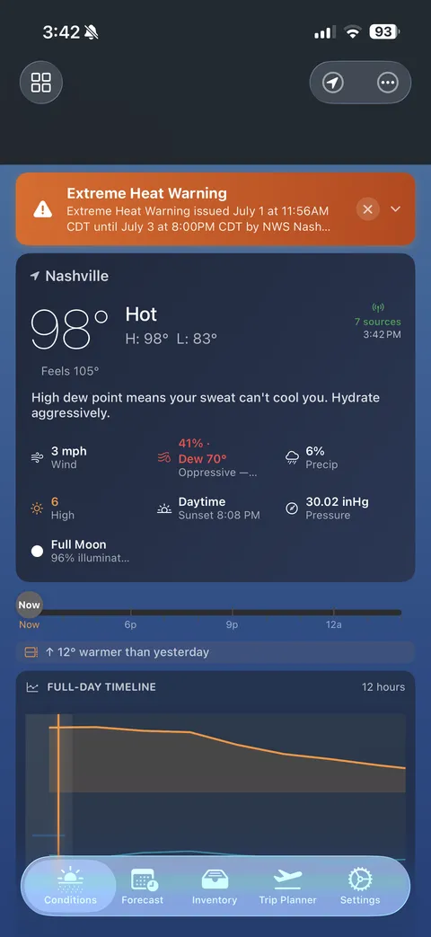 Flow Conditions main conditions screen