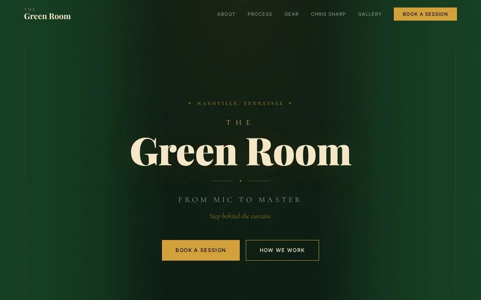 The Green Room Nashville website